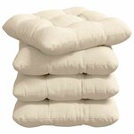 vidaXL Coussins de siège 4 pc Tissu en velours côtelé Crème 45 x 45 cm