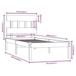 Vidaxl cadre de lit blanc bois massif 90x200 cm