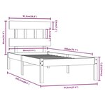 vidaXL Cadre de lit Blanc Bois massif 90x200 cm