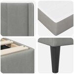 vidaXL Cadre de lit avec matelas Gris clair 100 x 200 cm Velours