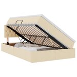vidaXL Lit avec rangement et matelas avec matelas Crème 120 x 190 cm