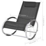 vidaXL Chaise à bascule d'extérieur Noir Textilène