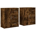 vidaXL Buffets 2 Pièces chêne fumé 60x31x70 cm bois d'ingénierie