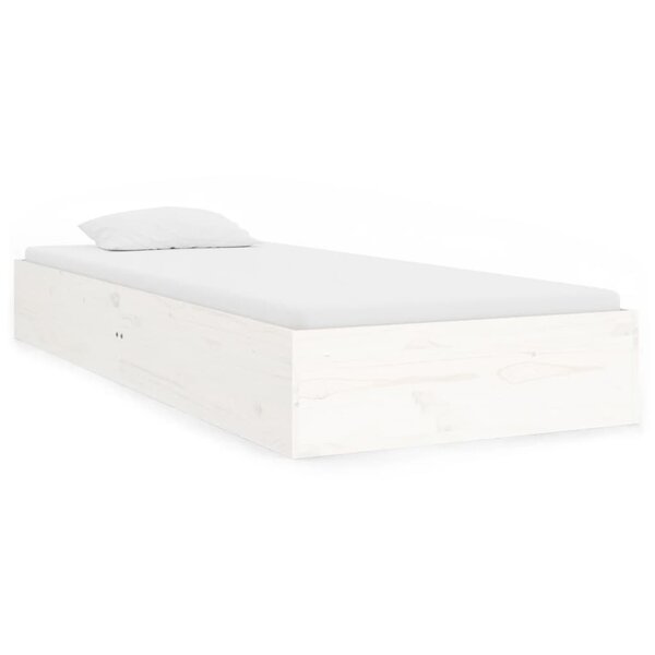 vidaXL Cadre de lit Blanc Bois massif 90x190 cm Simple