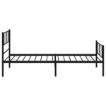 vidaXL Cadre de lit métal sans matelas avec pied de lit noir 90x200 cm