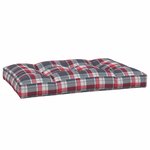 vidaXL Coussin de palette motif à carreaux rouge 120x80x12 cm tissu