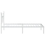 vidaXL Cadre de lit métal avec tête de lit blanc 107x203 cm