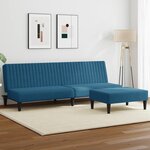 vidaXL Ensemble de canapés 2 Pièces bleu velours