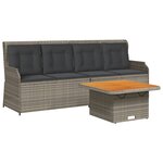 vidaXL Salon de jardin 3 Pièces avec coussins Gris Résine tressée