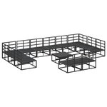vidaXL Ensemble de canapé de jardin 13 Pièces Noir 70 x 70 x 32 cm
