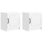vidaXL Cabinet de chevet 2 Pièces Blanc brillant 43 x 34 5 x 47 cm