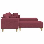 vidaXL Canapé avec coussin 3 Pièces Bordeaux tissu