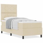 vidaXL Lit à ressorts avec matelas Crème 80 x 200 cm tissu