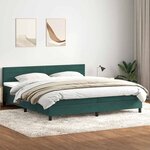 vidaXL Sommier à lattes de lit et matelas et LED vert foncé 180x210cm velours