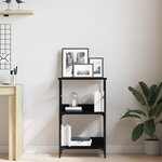 Bibliothèque vidaXL Chêne Noir 50x33x82 cm Bois d'ingénierie et Acier