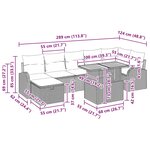 vidaXL Ensemble de jardin 8 pièces avec coussins gris en poly rotin.