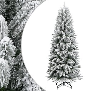 vidaXL Sapin de Noël artificiel avec neige floquée 150 cm PVC et PE