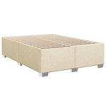 vidaXL Sommier à lattes de lit avec matelas Crème 140x190 cm Tissu