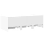 vidaXL Lit de jour avec tiroirs blanc 90x200 cm bois d'ingénierie