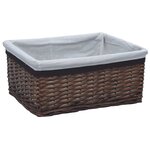 vidaXL Ensemble de paniers gigognes 3 Pièces Marron Saule