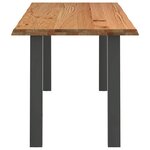 vidaXL Table à manger et bord naturel bois massif chêne rectangulaire