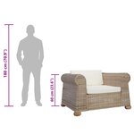 vidaXL Fauteuil avec coussins Rotin naturel