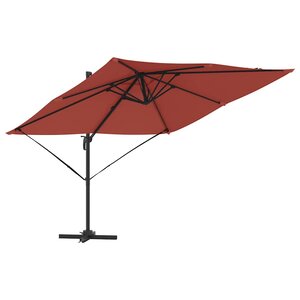 vidaXL Parasol Roma Rouge 286 x 285 x 265 cm Polyester et Aluminium