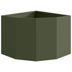 vidaXL Jardinière d'Angle Vert olive 45 x 45 x 35 cm Acier
