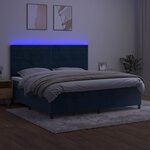 vidaXL Sommier à lattes de lit avec matelas LED Bleu foncé 200x200 cm