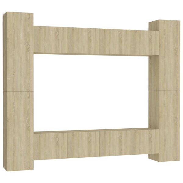 vidaXL Ensemble de meubles TV 8 Pièces Chêne sonoma Bois d'ingénierie