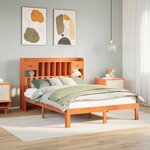 vidaXL Lit bibliothèque sans matelas cire marron 140x190 cm pin massif