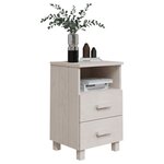 vidaXL Tables de chevet HAMAR 2 Pièces Blanc 40x35x62 cm Bois massif