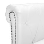 vidaXL Canapé Chesterfield en forme de L cuir synthétique blanc