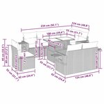 vidaXL Salon de jardin 9 Pièces avec coussins noir résine tressée