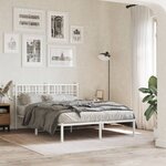 vidaXL Tête de lit métal blanc 120 cm