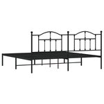 vidaXL Cadre de lit métal avec tête de lit noir 193x203 cm