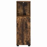 vidaXL Cabinet de salle de bain avec porte Chêne fumé 30 x 35 x 95 cm