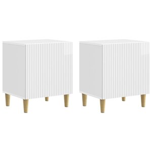 vidaXL Cabinet de chevet 2 Pièces Blanc brillant 43 x 34 5 x 50 cm