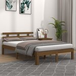 vidaXL Cadre de lit Marron miel Bois massif 150x200 cm Très grand