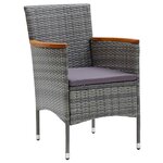 vidaXL Ensemble de salle à manger pour jardin 5 Pièces Gris Poly rotin