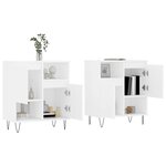vidaXL Buffets 2 Pièces blanc bois d'ingénierie