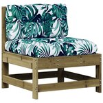 vidaXL Salon de jardin 7 Pièces avec coussins bois de pin imprégné