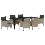 vidaXL Ensemble de salle à manger pour jardin 7 pc Gris clair