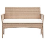 Salon de jardin meuble d'extérieur ensemble de mobilier 4 pièces avec coussins résine tressée beige 02_0016175