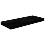 vidaXL Étagère murale flottante 4 Pièces Noir brillant 60x23 5x3 8 cm MDF