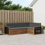 vidaXL Ensemble de canapés d'extérieur 4 Pièces Naturel et Anthracite