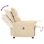Vidaxl fauteuil inclinable électrique crème tissu