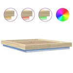 vidaXL Cadre de lit avec lumières LED chêne sonoma 150x200 cm