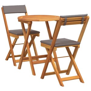 vidaXL Ensemble de salle à manger pour jardin 3 Pièces Huile Naturelle