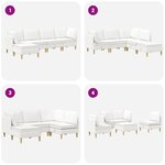 vidaXL Canapé modulaire avec rangement 5 Pièces Blanc Tissu